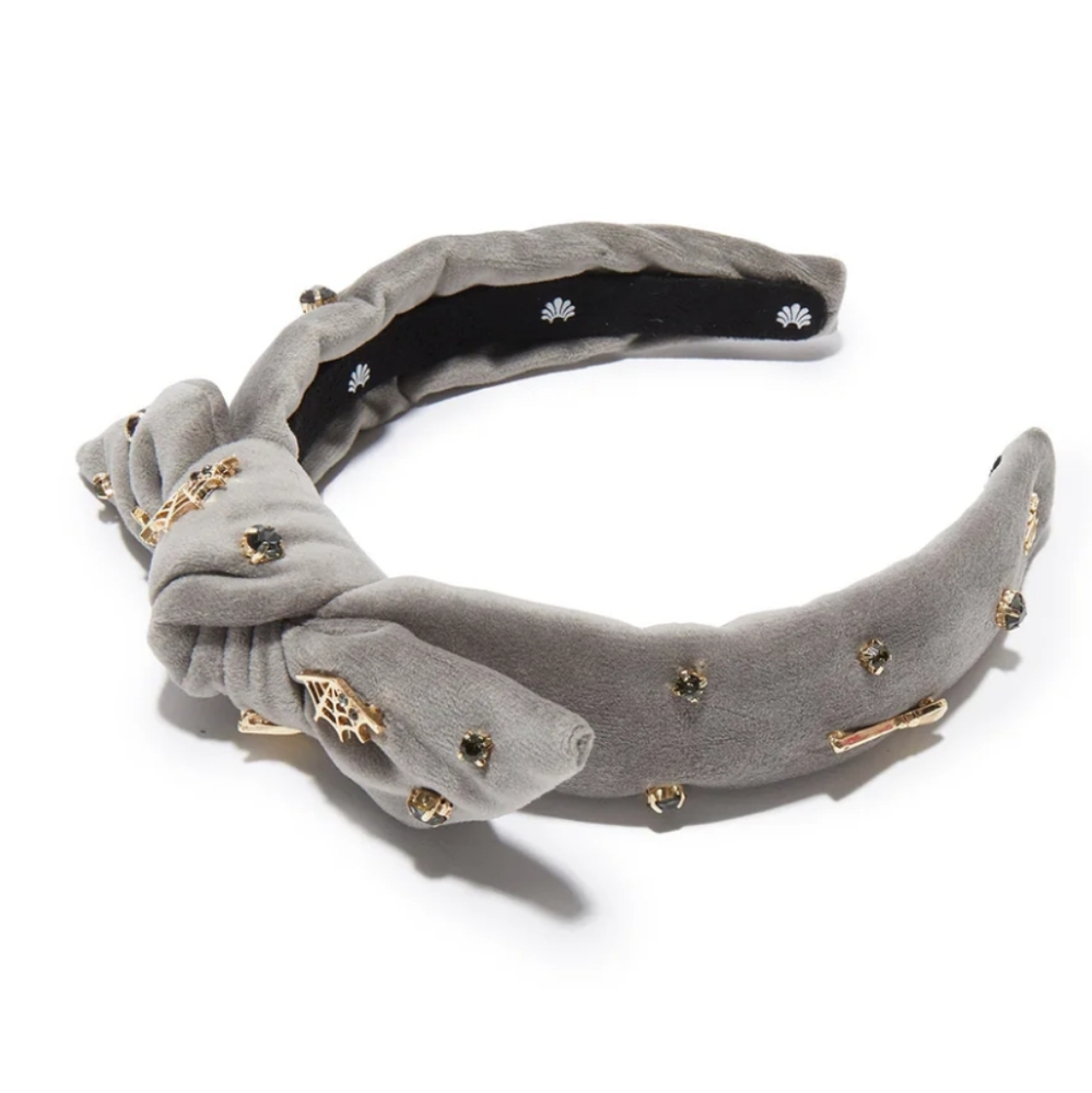CHARCOAL KIDS SPOOKY EMBELLISHED BOW-TIE HEADBAND